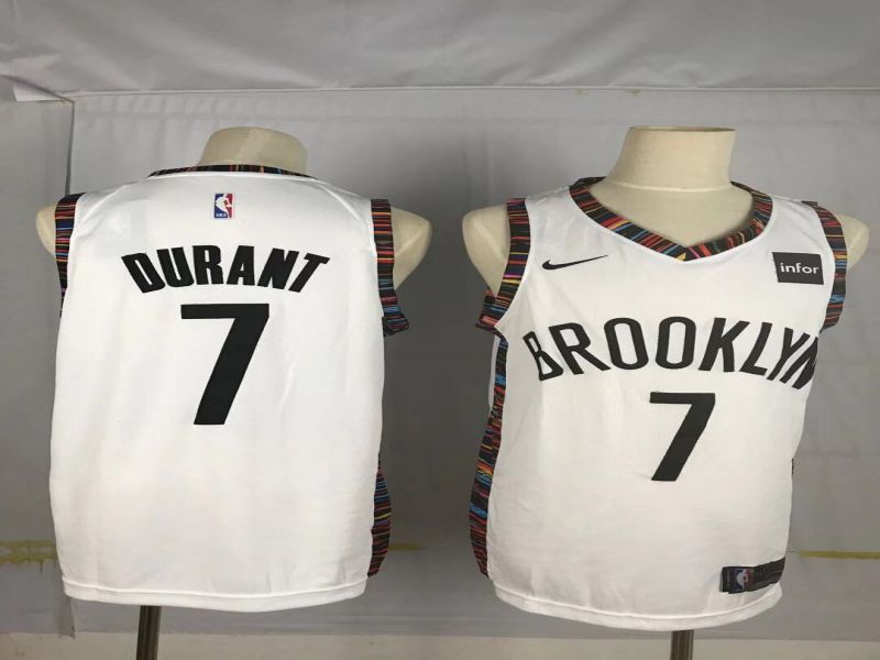 Men Brooklyn Nets #7 Durant White City Edition Game Nike NBA Jerseys